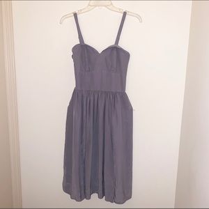 Amanda Uprichard Silk Lavender Slit Mini Dress